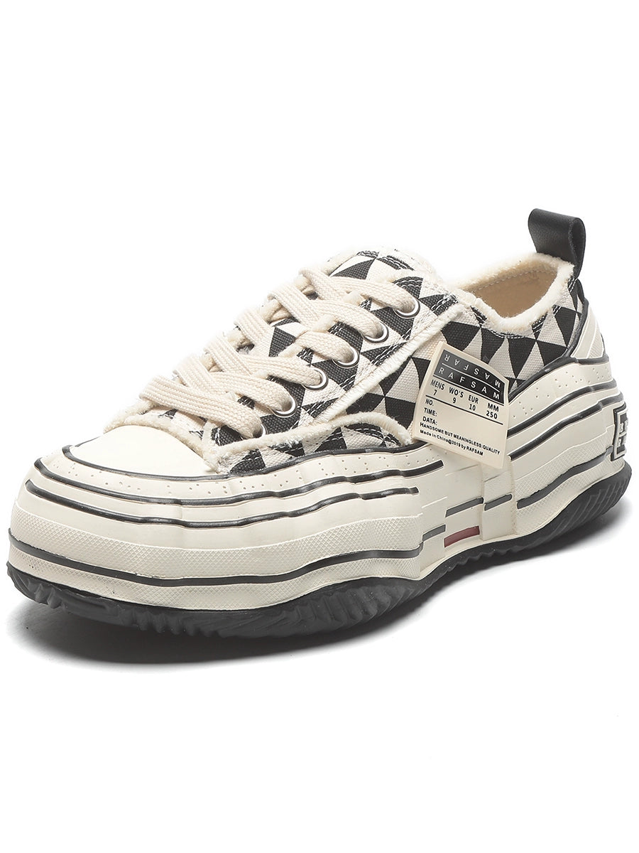 Quilted Dissolved Stylish Niche Style Beggar Canvas Shoes