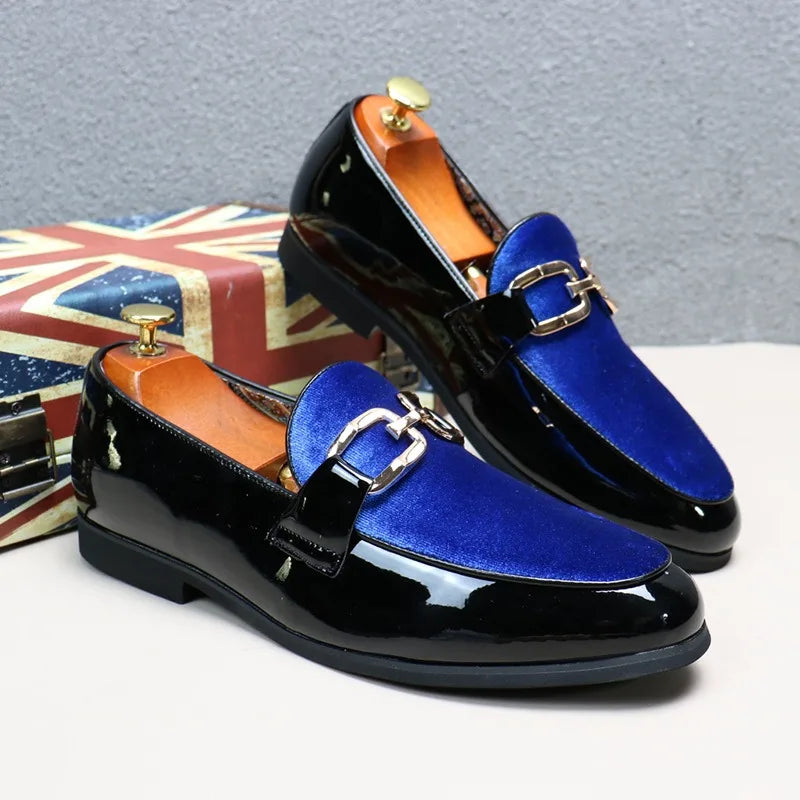 Men's Casual Leather Shoes Mens Fashion Patchwork Party Wedding Loafers Moccasins Men Slip-on Light Comfortable Driving Flats