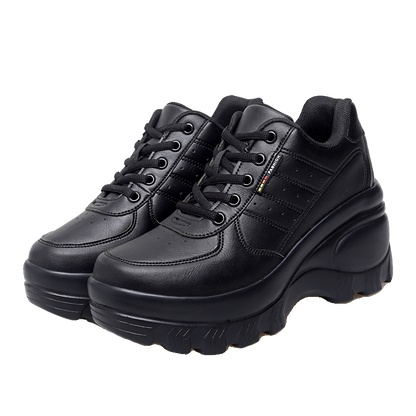 8cm Platform Shoes Outdoor Shoes Women's Elevator Shoes Non Slip Leather Waterproof Hiking Boots Sports Travel Shoes Women's Hiking Shoes