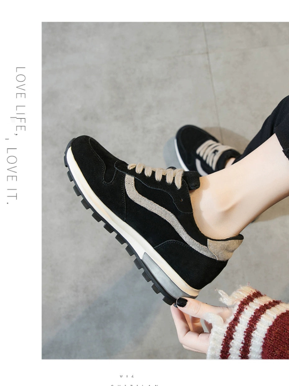 Easiest for Match Casual Shoes Ins Trendy Dad Shoes Women's Shoes 2023 New Single Layer Shoes Hidden Heel Women's Shoes Autumn and Winter Sports Shoes