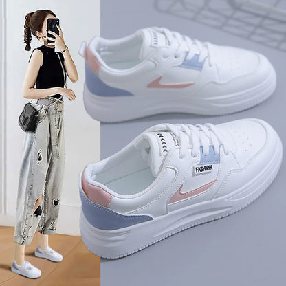 Leather Cover White Shoes Female 2023 Autumn New Arrival Ins Super Popular Student Wild Shoes K-style Women's Casual Shoes Single