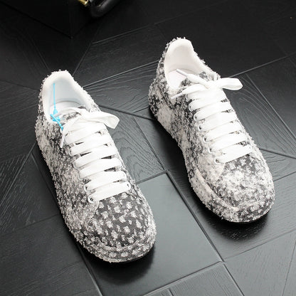 European Station Men's Shoes Trendy Thick Sole Board Shoes 2024 New Arrival Spring Hidden Heel Shoes Men's Fashion Shoes Stylish Casual Shoes