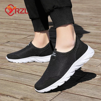 YRZL Men's Sneakers Breathable Men Casual Shoes Outdoor Non-Slip Male Loafers Walking Lightweight Fashion Male Tennis Shoes