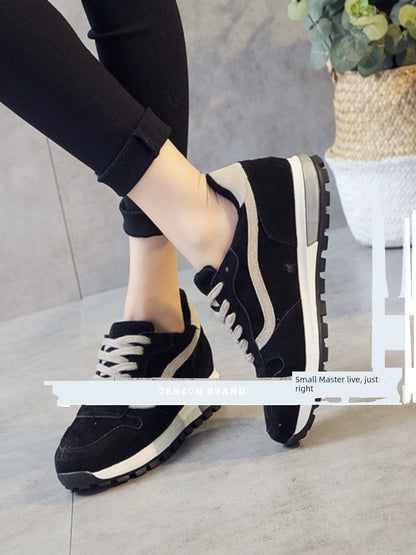 Easiest for Match Casual Shoes Ins Trendy Dad Shoes Women's Shoes 2023 New Single Layer Shoes Hidden Heel Women's Shoes Autumn and Winter Sports Shoes