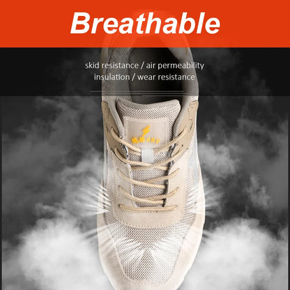 2024 New Steel Toe Safety Shoes Men Women Safety Work Shoes Mesh Breathable Boots Men Anti-puncture Safety Indestructible Shoes